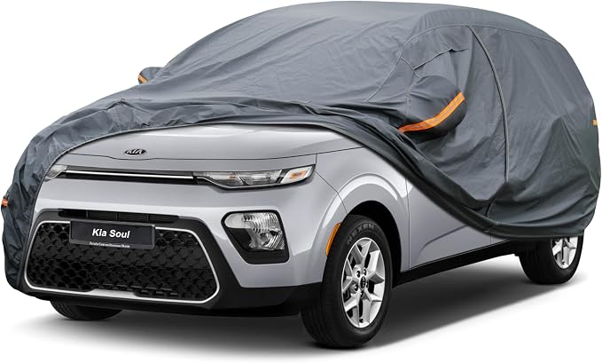 GUNHYI Premium Car Cover Custom Fit Kia Soul (2009-2026), 16 Layers Heavy Duty Car Cover Waterproof All Weather with Zipper Door for Sun Rain Snow Dust Uv Protection