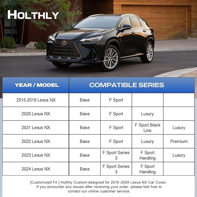 10 Layers SUV Car Cover Custom Fit for Lexus NX (2014-2026) NX250, NX300, NX350, Waterproof All Weather for Automobiles, Outdoor Full Cover Sun Dust Rain Protection with Cotton. Silver