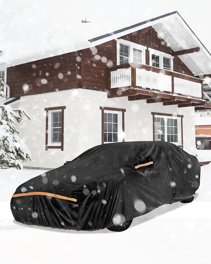 Car Cover for Toyota Corolla 2000-2025 | Heavy Duty Outdoor Full Exterior Cover | Sun, Rain, UV, Dust, and Snow Protection with Door Zipper (Black)