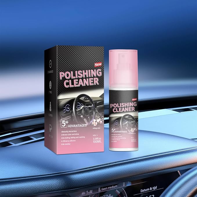 2Pcs Polishing Cleaner Car Interior Spray, Car Interior Cleaner for Rubber, Leather& More, Multi-Surface Cleaning for Car Interior.