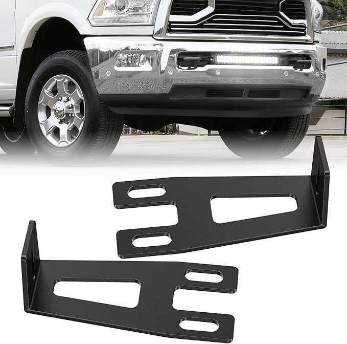 Nilight Front Lower Hidden Bumper Mounting Brackets for 20inch Straight LED Light Bar Compatible with 2009-2018 Dodge Ram 2500 3500