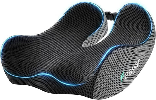 Feagar Seat Cushion for Office Chair - Memory Foam Tailbone Cushion for Desk Chair, Car Seat and Wheelchair - Ergonomic Chair Pad for Hip and Lower Back Comfort Gray | Seat Cushion for Tailbone Pain Relief - for Desk Chair, Car& Wheelchair Car Seat Pad...