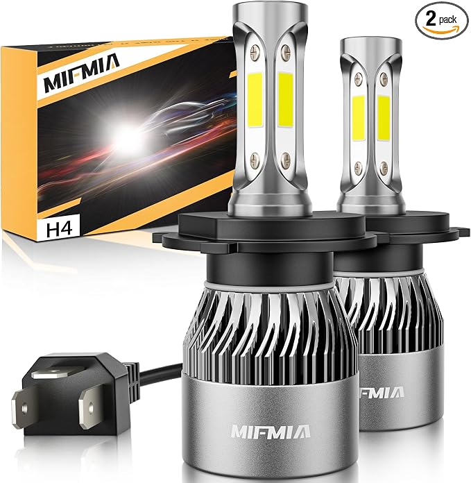 𝖧𝟦/𝟫𝟢𝟢𝟥 6500K White 800% Brightness 40000LM, Non-Polarity Plug and Play with Fan, IP68 Waterproof Off-Road Fog Light Bulbs, Pack of 2