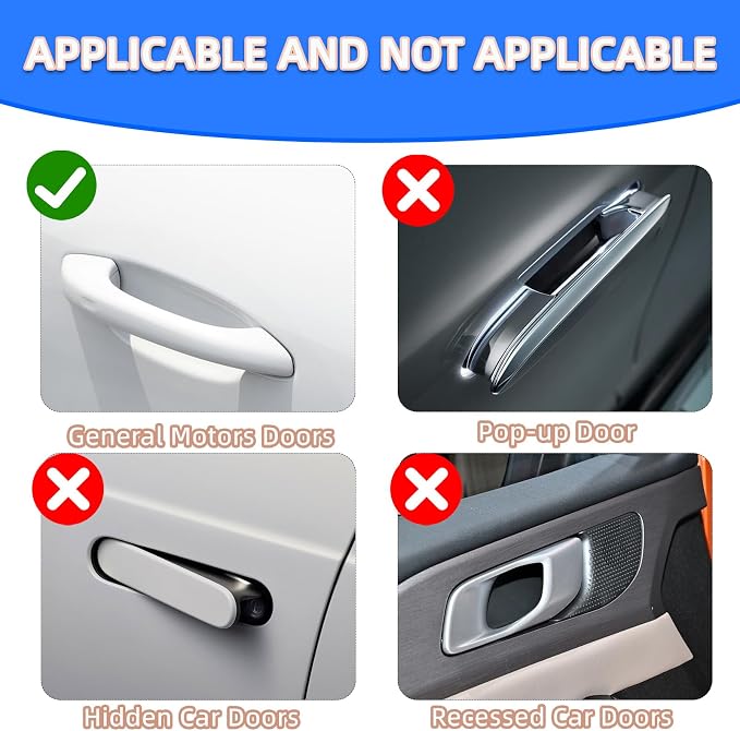 NBTEPEM 10 Pcs Bling Rhinestone Car Door Handle Stickers, Universal Crystal Diamond Glitter Door Handle Protector Decals, Scratch‑Resistant Bling Car Accessories for Women (Blue)