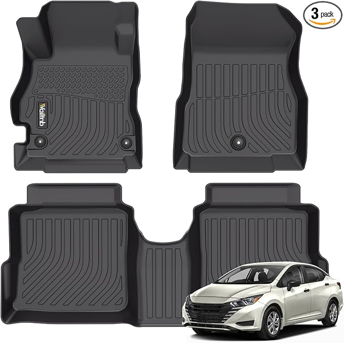 Wailtnb-Floor Mats Liner Fit for Nissan Versa 2020-2025 All Weather Liners Custom Fit Nissan Versa 2020-2025 Durable Accessories