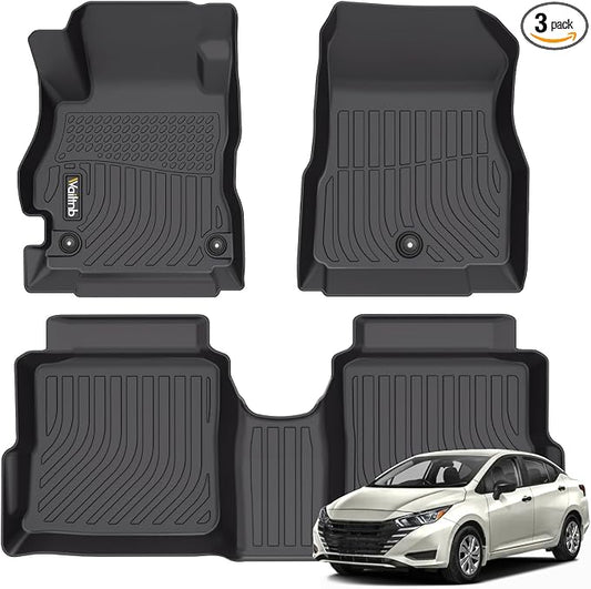 Wailtnb-Floor Mats Liner Fit for Nissan Versa 2020-2025 All Weather Liners Custom Fit Nissan Versa 2020-2025 Durable Accessories