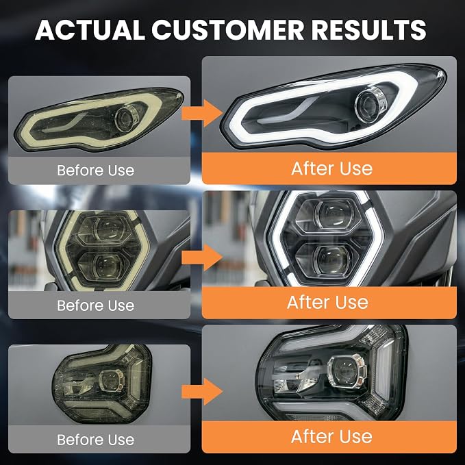 Car Headlight Restoration Kit, Quick & Simple Spray-On Formula for Oxidized & Yellowed Headlamps, Restores Clarity with Hydrophobic Protective Coating, Long-Lasting Results for Cars, Trucks, SUV