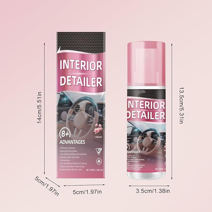 2pcs Car Interior Cleaner,Deep Cleaner Polishing, Large 15 Ounce Capacity Interior Detailer, Tire Cleaner, Suitable for Cleaning Rubber, leather Surfaces Inside the Car
