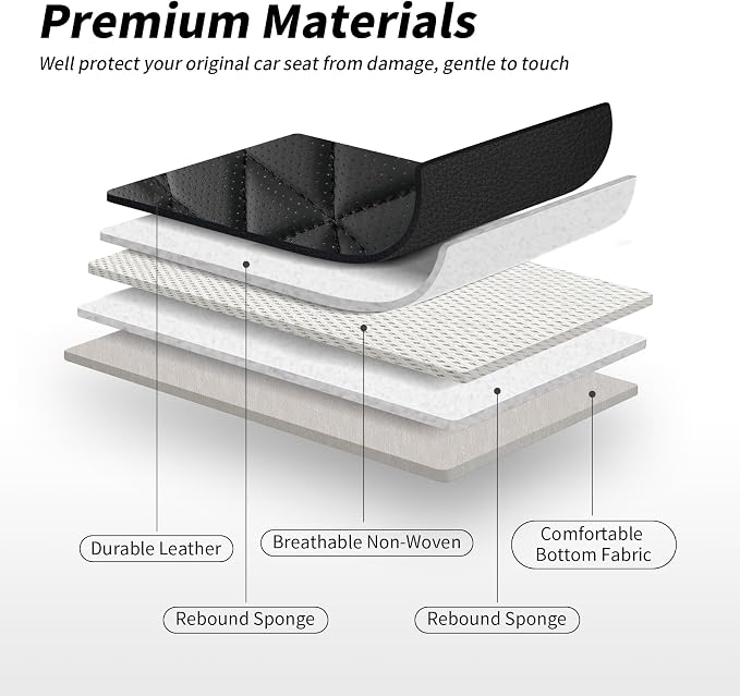 Aierxuan Front Car Seat Covers Full Coverage Waterproof Leather, Black | Universal Fit Toyota Sienna Rav4 4Runner Camry Corolla Yaris Prius Honda Pilot Ridgeline Insight Odyssey Crosstour
