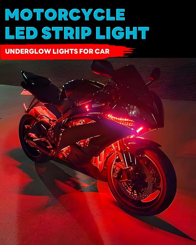 12V Led Light Strip 12.7" Waterproof Red Led Light Strips for Car Golf Cart Motorcycles Truck Boat Led Strip Lights,Pack of 4