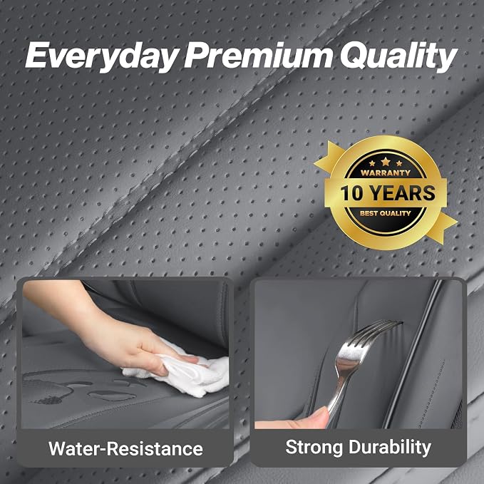 Coverland Custom Truck Car Seat Covers Front Seats for [2020-2026 Chevy Silverado 2500HD, 3500HD Crew Cab Front Bucket Seats Rear 40/60 Split Cushion] - Waterproof Seat Protector [Front-Dark Gray]