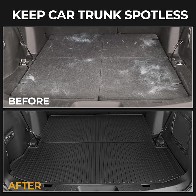 Floor Mats for Ford Explorer 2015-2019, All Weather Floor Mats Trunk Cargo Liner and Door Sill Guards Accessories, Full Coverage Set (Fit 7 Seats)