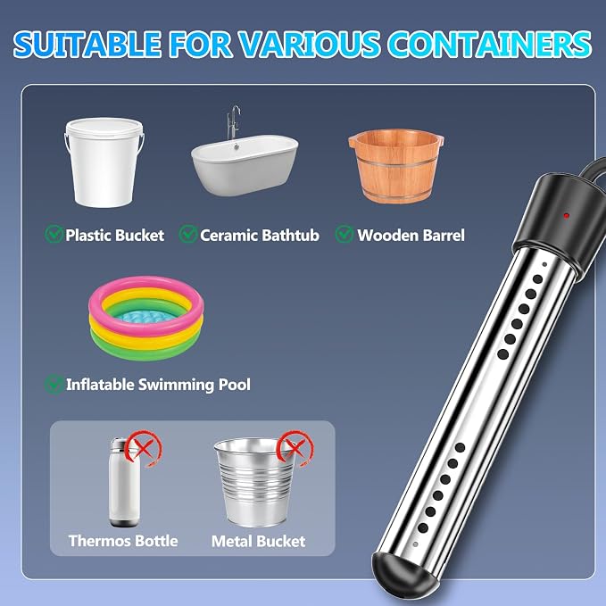 BSEED Portable Shower for Camping with Immersion Water Heater, 6000mAh Rechargeable Camping Shower with Intelligent LED Display, Outdoor Shower for Hiking, Travel, Pets & Car Washing, Wartering Plants