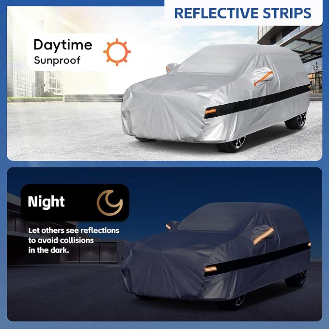 10 Layers SUV Car Cover Custom Fit for Mazda CX-5 CX5 CX-50 CX50 (2012-2024) Waterproof All Weather for Automobiles, Outdoor Full Cover Rain Sun UV Protection.Silver