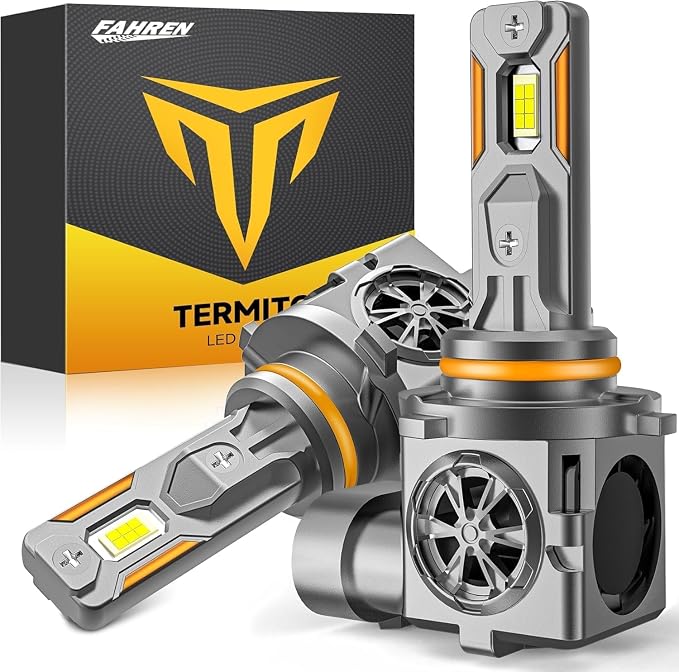 Termitor 9005 Bulbs, 60,000LM Brightness, 1:1 Size 6500K Cool White HB3 Fog Bulb for Off Road, IP68 Waterproof, 10+ Years Lifespan, Plug and Play 9005 HB3 Exterior Light Bulbs, Pack of 2