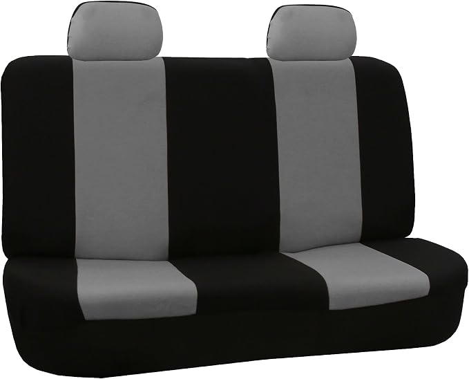 FH Group Car Seat Cover for Back Seat Cloth - Universal Fit Rear Seat Covers for Cars with Solid Bench,Car Seat Protector for Dogs and Kids,Car Interior Accessories for SUV, Sedan and Van Gray