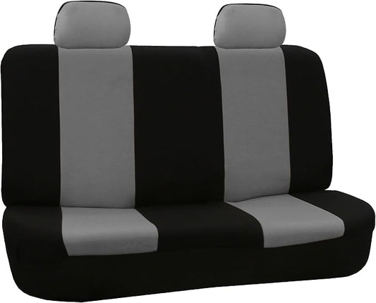 FH Group Car Seat Cover for Back Seat Cloth - Universal Fit Rear Seat Covers for Cars with Solid Bench,Car Seat Protector for Dogs and Kids,Car Interior Accessories for SUV, Sedan and Van Gray