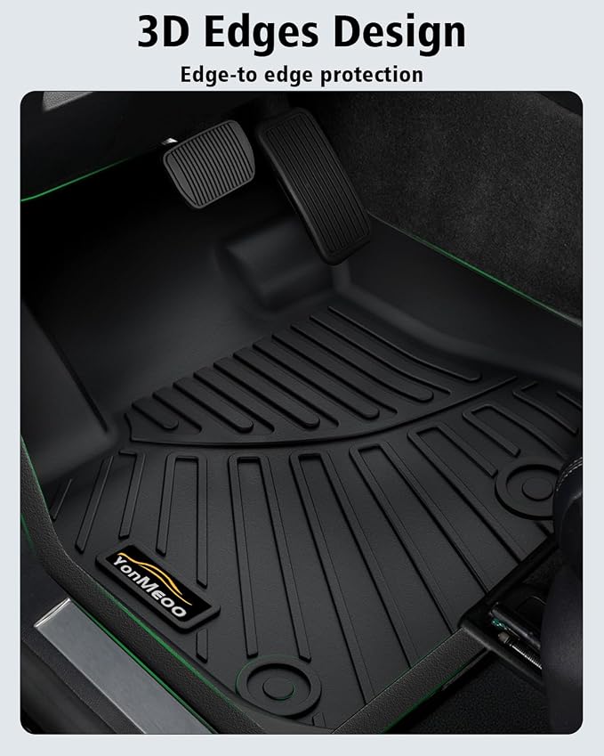Floor Mats Custom for Kia Forte 2019-2024 Sedan | All Weather TPE Rubber Floor Liners, Cargo Liner Full Set for Forte Accessories, Black