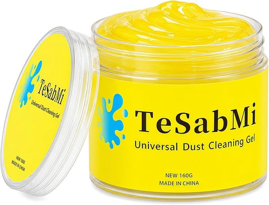 TeSabMi Car Cleaning Gel, Reusable Cleaning Putty for Vents & Gaps, 160g | For air vents, dashboard gaps, cup holders and console buttons; picks up dry dust, crumbs and lint. No water needed.