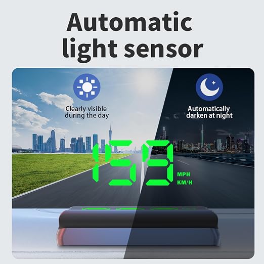New Auto Dimming HUD with Sunshade, 3.5" Large Screen Heads Up Display for Cars, USB Powered Digital GPS Speedometer, Applicable for All Vehicles