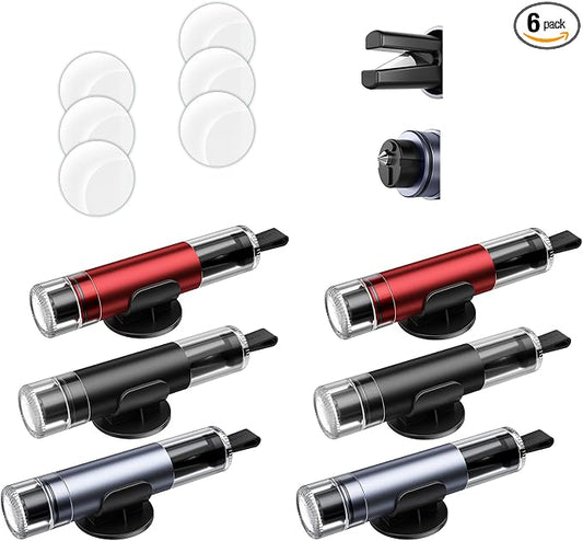 Car Safety Hammer Seatbelt Cutter, Upgraded Transparent Lid Window Breaker Seatbelt Cutter Underwater, 2 in 1 Emergency Keychains car Window Breaker Tool, New Car Accessories (6 Pack)