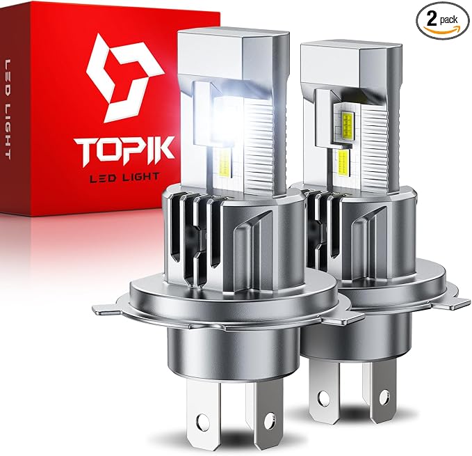 TOPIK H4/9003/HB2 LED Light Bulbs 6500K 42,000LM 900% Super Brightness | 50,000Hrs Lifespan, 360° Lighting, 3 Min Install CANBUS Ready Fog Light Bulbs, Pack of 2
