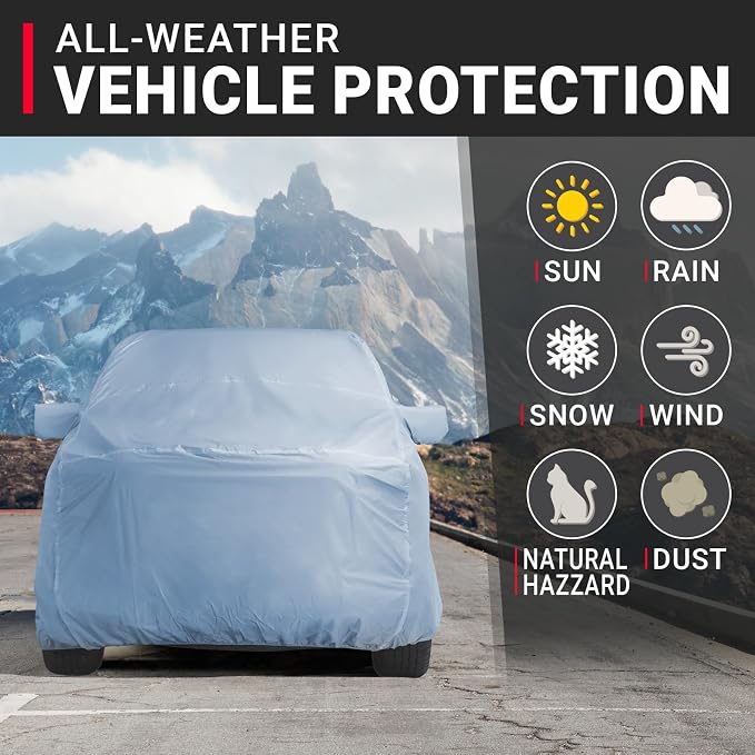 iCarCover 18-Layer Premium Truck Car Cover Waterproof All Weather, Rain Snow UV Sun Protection Full Car Covers, F-250 350 450, Ram 2500, Silverado Sierra 2500HD 3500HD, Size T74 (See Size Chart)
