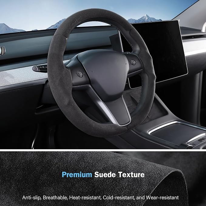 Aimato Customized Steering Wheel Cover for Tesla Model 3/Y