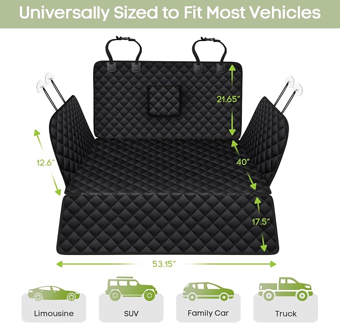 SUV Cargo Liner for Dogs, Waterproof Pet Trunk Cover for SUVs | with Bumper Flap Protector, Scratchproof Non-Slip 600D Oxford Fabric, Machine Washable