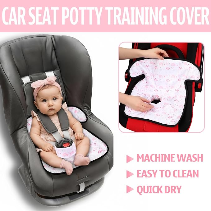 HunnmingRe 2 Pack Boho Car Seat Protector for Potty Training Waterproof Piddle Pad Cover from Spillages Nappy Leaks Toilet Training Anti Slip Backing Strollers Carseat Liner for Toddlers Babies