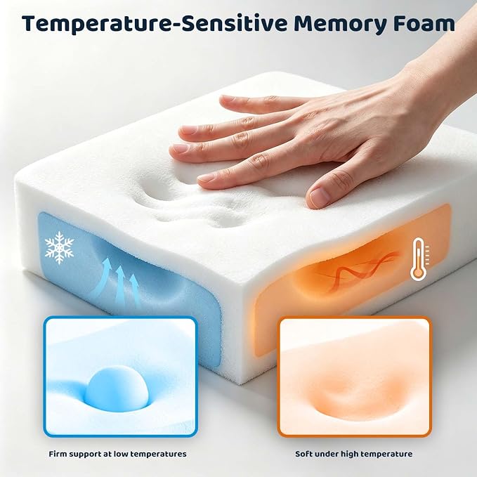 Memory Foma Car Seat Cushion Reducing Sciatica Pressure, Truck Driver Long Sitting Hemorrhoid Pillow, Thick Ergonomic Non Slip Wheelchair Cushions, Comfort Office Home Chair Back Cushion
