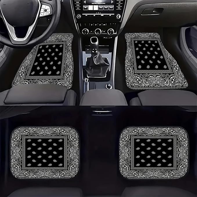 Car Floor Mats Non-Slip Automotive Floor Mats All-Weather Front Rear Car Floor Foot Mat Sets of 4 Pieces Foot Mats Rugs Carpet for Car Trucks SUV Sedans (NO.8)