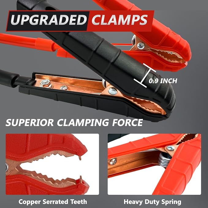 0 Gauge 25FT Jumper Cables, Heavy Duty Jumper Cables for Car Van Truck, Commercial Grade 3000AMP Automotive Booster Cables for Jump Starting Dead or Weak Batteries, With Storage Bag & Gloves