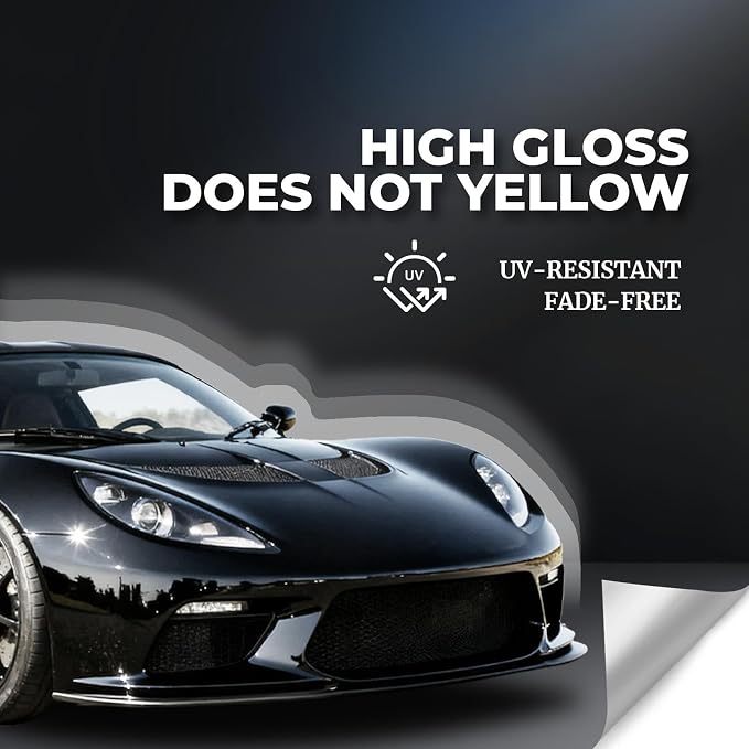 Rockrose Ultra Gloss TPU Gloss PPF Film for Car Paint Protection 12 in x 6FT Self-Healing, UV Protection, Scratch & Stain Resistant, Hydrophobic, Wet Installation, Strong Adhesive, 7.5 mil Thickness