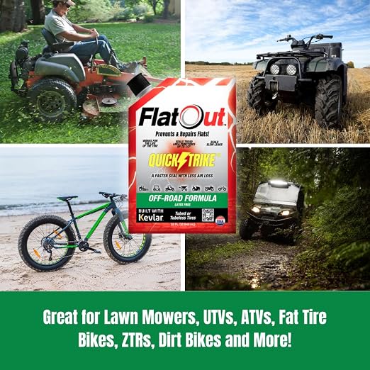 QuickStrike Tire Sealant - Off-Road Formula - New & Improved - Prevents Flat Tires - Seals Leaks - Contains Kevlar - Tubeless Tire Sealant - 32-Ounce Bag - Pack of 2