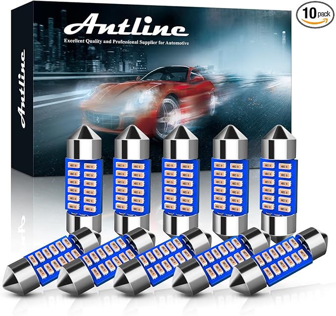 Antline 6614 6641 6612F 6615 F30-WHP TS-14V1CP 28MM 29MM 1.14”LED Bulb Purple, Super Bright Canbus Error Free 12 Volt Replacements for Interior Dome Map Vanity Mirror Sun Visor Lights (Pack of 10)
