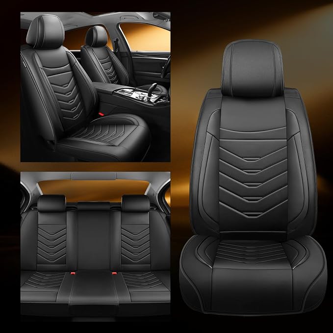 Fit Altima Car Seat Covers Compatible with Nissan Altima 2010-2024 2025 2026.Full Coverage Waterproof Leather,All - Weather Seat Cushion Protector- Easy Installation (Full Set, Black)