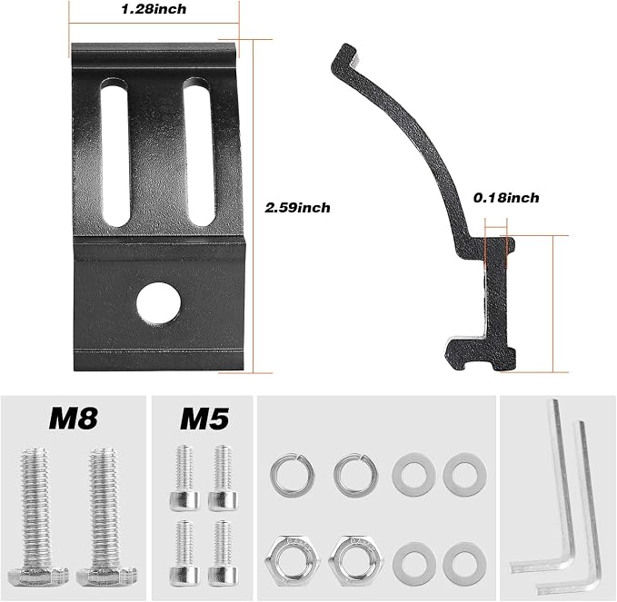 LED Light Bar Mounting Brackets 2PCS, Adjustable Bottom Mount Bracket Kits for LED Pod Lights Cubes Off Road Work Light Bar Fog Lights