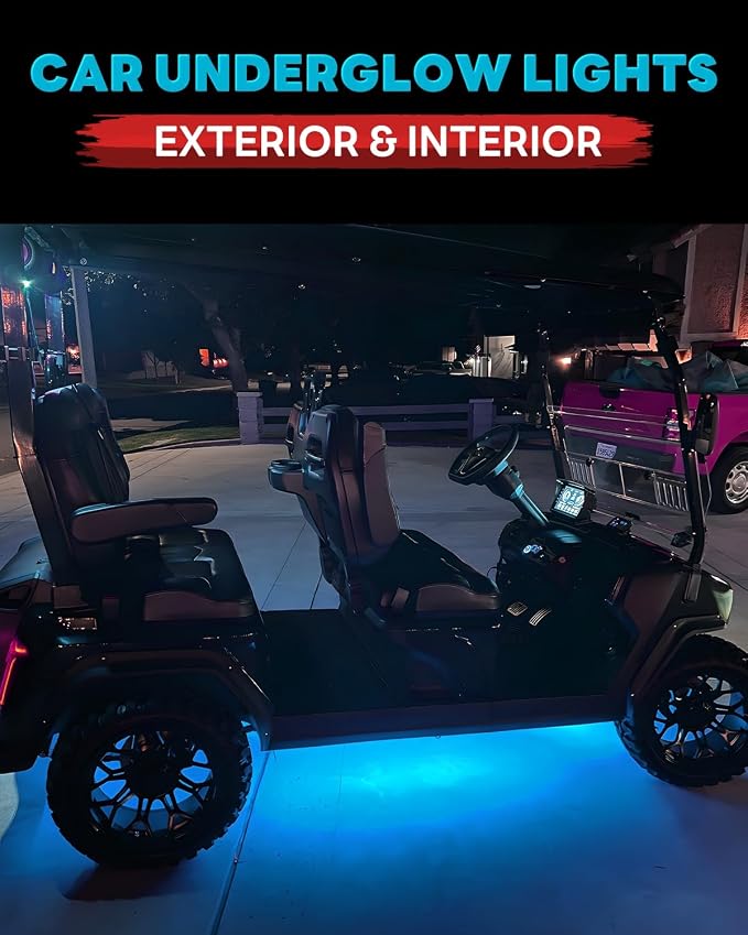 12V Led Light Strip 12.7" Waterproof ICE Blue Led Light Strips for Car Golf Cart Motorcycles Truck Boat Led Strip Lights,Pack of 4