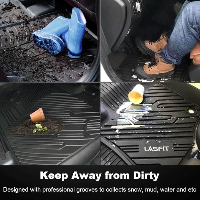LASFIT Cargo Mat for Jeep Grand Cherokee L 2021-2025 2026, Black | 6 Seaters and 7 Seaters, Custom Fit Accessories, Trunk Mat, All Weather, TPE