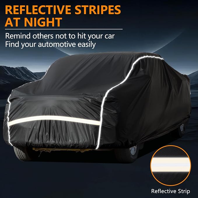 Pickup Truck Cover Waterproof All Weather, Outdoor Sun UV Rain Pickup Protection, 6 Layer Heavy Duty Truck Cover, Length Up to 233 Inch(233"*79"*78")