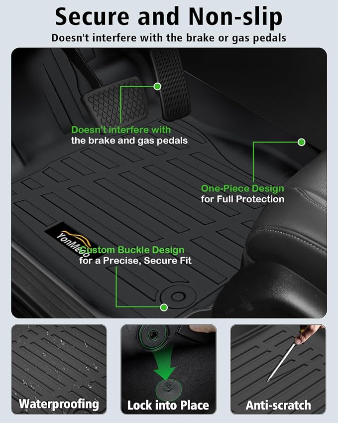 Floor Mats Custom for Subaru Outback 2026 | All Weather TPE Rubber Floor Liners, Cargo Liner, Backrest Mat Full Set for Outback Accessories, Black