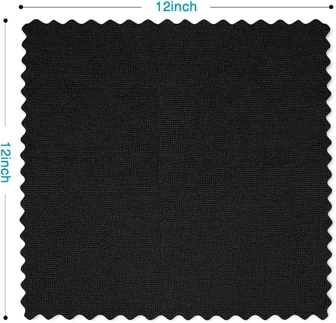 Orighty Microfiber Cleaning Cloth Bulk, 100 Pack, 11.5x11.5 inch, Black | Microfiber Towels for Cars, Multi-Purpose Shop Towels, Soft Highly Absorbent Cleaning Rags for Car, Home, Kitchen