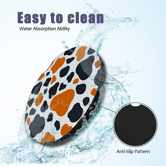 WOCOCN Cute Cup Holder Coasters for Your Car with Fingertip Grip, Auto Accessories for Women & Men,Pack of 2(Casual)