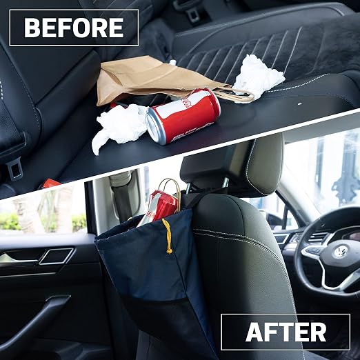 GNEGNI 2PCS Hanging Car Garbage Can - Waterproof Leakproof Trash Bag | Car Trash Can with Durable Leakproof Lining, Keeps Vehicle Clean and Neat