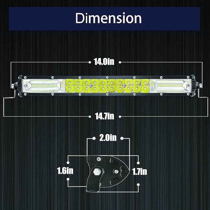 LED Lights Bars Kits (4) 12 Inch Slim LED Light Bars with Wiring Harness 120W 10000lm 12V 24V Tractor Truck Bumper Work Off Road LED Lights Pods for ATV Pickup Golf Cart RV