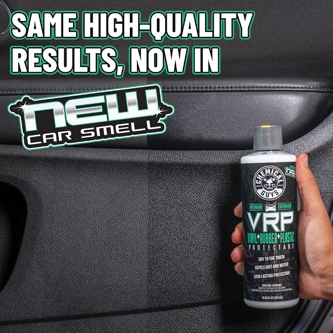 Chemical Guys, VRP Vinyl, Rubber & Plastic Dressing, New Car Scent, 16 oz | Super shine dressing for tires, trim and more, safe for cars, trucks, SUVs, & more, new car scent, use on engine bays