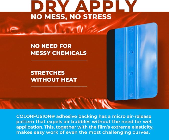 ColorFusion PPF by VViViD, Gloss Evil Red Dry Apply PPF Vinyl Car Wrap Roll 60ft x 5ft