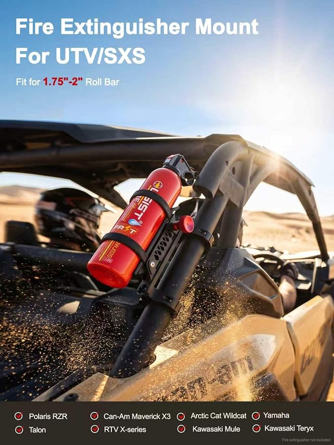 ZIDIYORUO 2PCS Quick Release UTV Fire Extinguisher Mount Kits | Adjustable SXS Fire Extinguisher Holder with Aluminum Bracket for Vehicle with 1.75"-2" Roll Bar Cage, UTV SXS Accessories