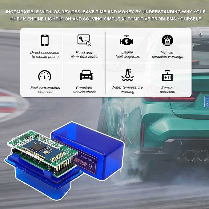 2 PCS ELM327 OBDII Car Auto Diagnostic Scanner, Professional Mini Bluetooth Scan Tool Engine Fault Code Reader, Wireless Failure Detector Interface Adapter for Most OBD II Vehicles